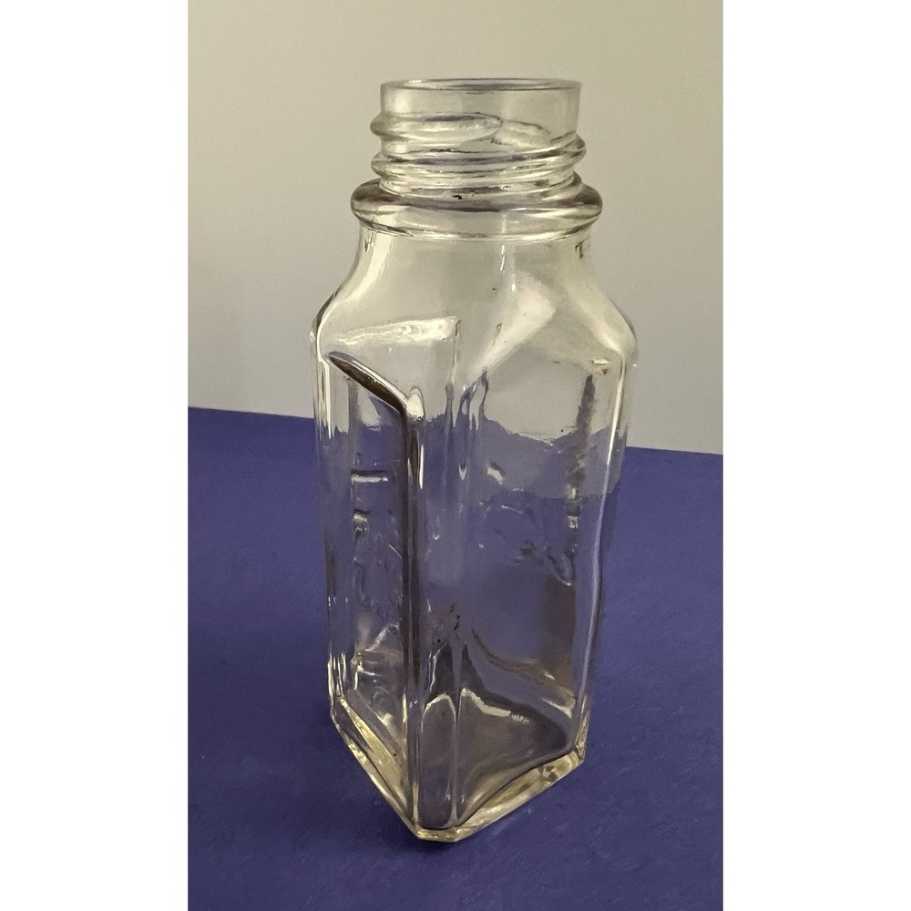 JAF & Co Coffee Folgers Extract Clear Glass Bottle VTG Spices Hawaii Bottle 5in.